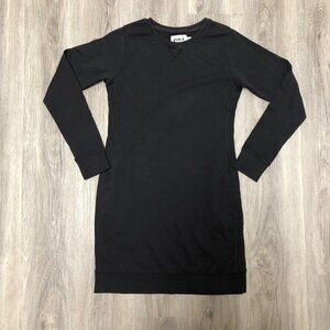 Pact Women's Size Small Crewneck Sweatshirt Dress Black 100% Organic Cotton Cozy